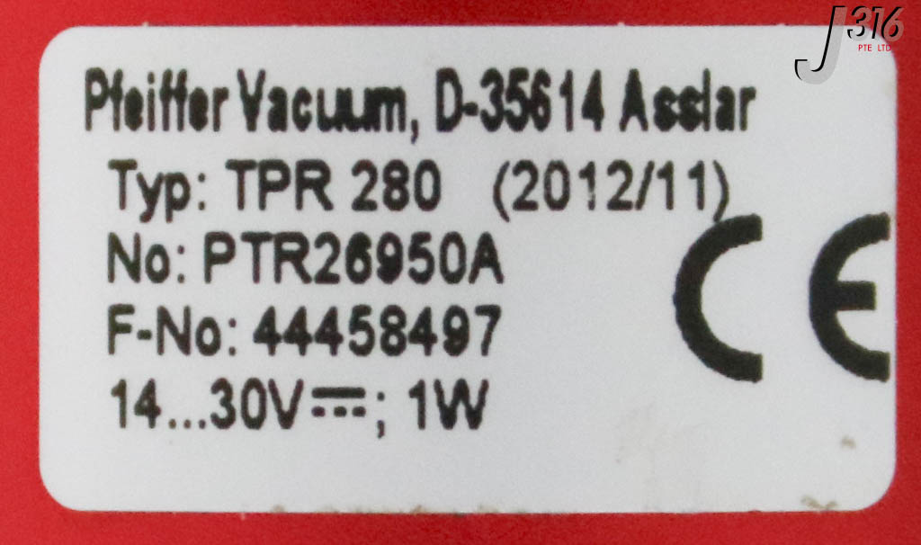 34082 PFEIFFER VACUUM PIRANI GAUGE, ACTIVELINE, PTR26950A TPR 280